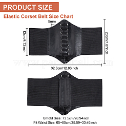 3Pcs 3 Style Imitation PU Leather Wide Elastic Corset Belt&nbsp;DIY-BC0012-32