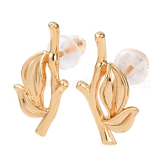 Brass Stud Earrings&nbsp;EJEW-D363-01G-02