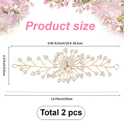 2Pcs Imitation Pearl Flower of Life Wrist Corsage&nbsp;AJEW-CY0002-04B