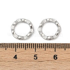 真鍮製クリアキュービックジルコニアビーズフレーム  リング  プラチナ  11.5x3mm  穴：1.2mm&nbsp;KK-D375-33P
