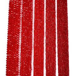 ガラスビーズ連売り  多面カット  ロンデル  レッド  8x6mm  穴：1mm  約60~62個/連  39~40cm&nbsp;EGLA-A044-T8mm-D01