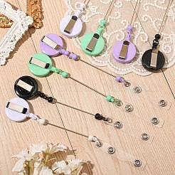 8Pcs 4 Colors Iron & Plastic Beadable Badge Reels&nbsp;AJEW-YW0001-27