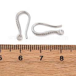 真鍮のピアスフック  鉛フリー＆カドミウムフリー  長持ちメッキ  ラックめっき  プラチナ  18x2x8.5mm  穴：1.2mm  ピン：0.5mm&nbsp;EJEW-R025-14P