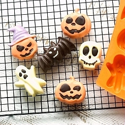 ハロウィンモチーフ  食品グレードのシリコンモールド  フォンダン型  DIYケーキデコレーション用  チョコレート  キャンディ  UVレジン＆エポキシ樹脂ジュエリー作り  混合図形  ランダム単色またはランダム混色  230x173x24mm  内径：44~68x44~78mm&nbsp;DIY-L019-063