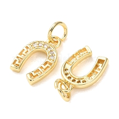 Brass Micro Pave Clear Cubic Zirconia Charms&nbsp;CU-E003-08G
