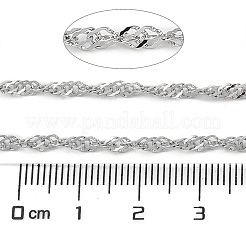 変色しにくい304ステンレススチール製シンガポールチェーン  溶接されていない  スプールで  ステンレス鋼色  3.5x2.6x0.2mm  100 m /ロール&nbsp;CHS-C010-04B-P