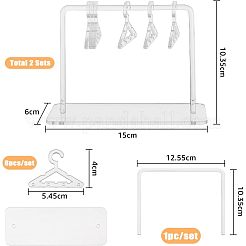 透明アクリルイヤリングディスプレイスタンド  コートハンガー形状  透明  完成品：6x15x10.35cm  穴：2mm  約10個/セット&nbsp;EDIS-WH0021-11