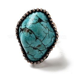 Natural Turquoise Adjustable Finger Rings&nbsp;G-D468-46R