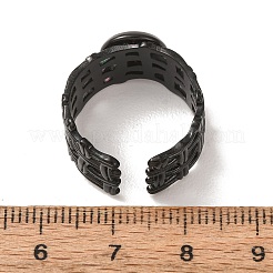 織り込みベゼル付き304ステンレススチール製カフリング部品  ラウンドパッドリングセッティング  イオンプレーティング（ip）  長持ちメッキ  ブラック  14mm  17mm  トレイのサイズ：8mm&nbsp;SA-CBAD8FA-01EB-01
