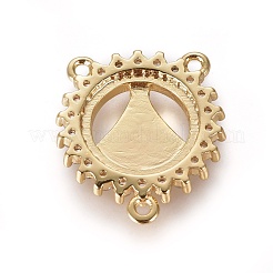 Brass Cubic Zirconia Chandelier Component Links&nbsp;ZIRC-F108-05G