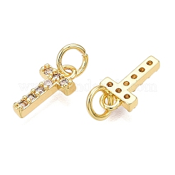 Brass Micro Pave Clear Cubic Zirconia Charms&nbsp;KK-ZX025-07T
