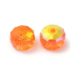 透明なガラスビーズを電気  多面カット  ABカラー  ロンデル  ダークオレンジ  7.5x4.5mm  穴：1.2mm&nbsp;EGLA-P061-06A-AB01