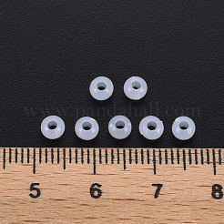 模造ゼリーアクリルビーズ  ラウンド  ホワイト  4x3mm  穴：1.6mm  約15000個/500g&nbsp;MACR-S371-11-E05