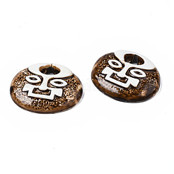 Vintage Glazed Tribal Face Porcelain Big Pendants&nbsp;PORC-T006-31