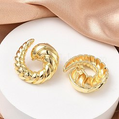 Twisted Brass Stud Earrings for Women&nbsp;KK-CBAD851-21G