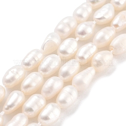 天然養殖淡水パールビーズ連売り  ライス  グレード3 A  雪  3~4mm  穴：0.5mm  約26~39個/連  7.09''~7.28''（18~18.5センチメートル）&nbsp;PEAR-P062-04B