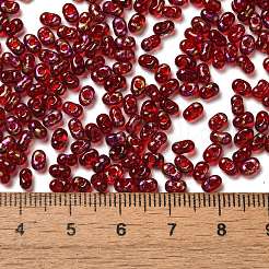 塗装ガラスシードビーズスプレー  ピーナッツ  蘭  4~5x2~2.5x2~2.5mm  穴：0.8~0.9mm  約8500個/ポンド&nbsp;SEED-F005-11A-03