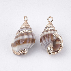 Electroplate Spiral Shell Pendants&nbsp;X-SSHEL-T009-12
