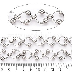 鉄製丸リングリンクチェーン  溶接されていない  スプールで  プラチナ  14x1.5mm  リンク：7x2.5mm  ボール：6mm  約32.81フィート（10m）/ロール&nbsp;CH-T005-01P