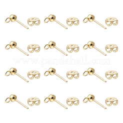 40Pcs 304 Stainless Steel Ball Post Stud Earring Findings&nbsp;STAS-FS0001-76G