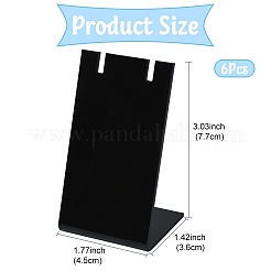 アクリルL字型イヤリングディスプレイスタンド6個  長方形  ホワイト  3.6x4.5x7.7cm&nbsp;EDIS-YW0001-08A