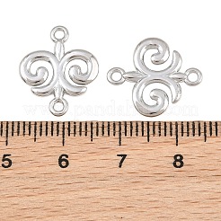 真鍮製コネクタチャーム  フルール·ド·リス  プラチナメッキ  17.5x14.5x2mm  穴：1.6mm&nbsp;KK-CBA7BFE-06P