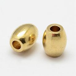 真鍮ビーズ  オーバル  ニッケルフリー  生（メッキなし）  6x5mm  穴：2mm&nbsp;KK-P095-01