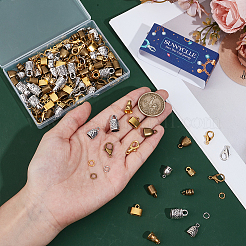 DIYジュエリーファインディングメイキングキット  合金コードエンドとカニカンを含む  真鍮製オープンタイプ丸カン  ミックスカラー  10x6.5x4.5mm  穴：2.5mm&nbsp;DIY-SC0030-33