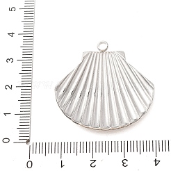 304ステンレスペンダント  貝殻の形のチャーム  ステンレス鋼色  33x32.5x3mm  穴：2.5mm&nbsp;SA-CBA4160-03P