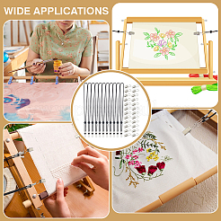 刺繍枠探しキット  鉄クリップ24個付き  フック付き  ポリエステル製の柔軟で取り外し可能なコード24本  ミックスカラー  35mm&nbsp;FIND-BC0014-54