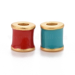 Rack Plating Brass Enamel Beads&nbsp;KK-I689-19G