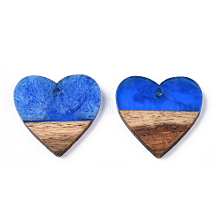 Transparent Resin & Walnut Wood Pendants&nbsp;RESI-ZX017-39