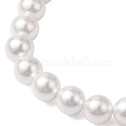 7mm Round Shell Pearl Beaded Stretch Bracelets&nbsp;BJEW-JB10650