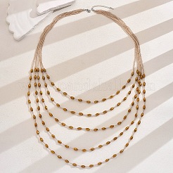 Bohemian Style Plastic Long Bicone Beads Multi Layered Necklaces for Women's Daily Parties&nbsp;DF6907-3
