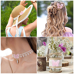 36Pcs 9 Style Butterfly Organgza Lace Embroidery Ornament Accessories&nbsp;DIY-BT0001-49