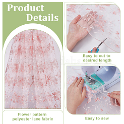 Flower Pattern Polyester Lace Fabric&nbsp;DIY-WH0591-145