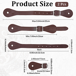 2Pcs Genuine Leather Spur Straps&nbsp;DIY-CL0002-56D