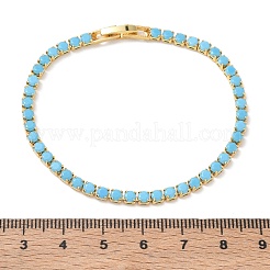 Synthetic Turquoise Tennis Bracelets&nbsp;KK-CBA964F-01G-04