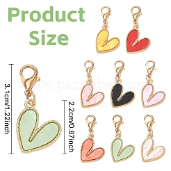 16Pcs 8 Styles Alloy & Acrylic Pendant Decorations&nbsp;HJEW-YW00542