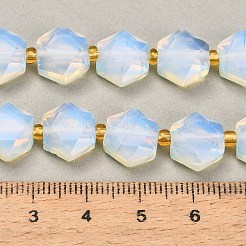 オパールビーズ連売り  六角  多面カット  シードビーズで  10x11x6~7mm  穴：1.4mm  約15~16個/連  7.28''（18.5cm）〜7.48''（19cm）&nbsp;GG-CBA4A3B-B22
