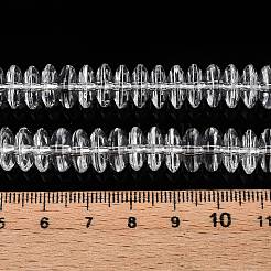 透明ガラスビーズ連売り  ロンデル  透明  10x4.5mm  穴：1.2~1.4mm  約87~88個/連  14.57~14.76インチ（37~37.5cm）&nbsp;GLAA-N001-62C