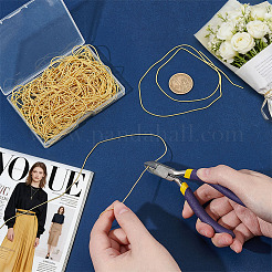 50g フレンチワイヤー ギンプワイヤー  柔軟な銅線  刺繍やジュエリー作りに使えるメタリック糸  ゴールド  18ゲージ（1mm）&nbsp;TWIR-OC0001-01