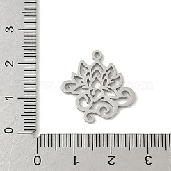 304ステンレスペンダント  中空  蓮のチャーム  レーザー切断  変色防止  ステンレス鋼色  21x21x1mm  穴：1.5mm&nbsp;STAS-F326-10P