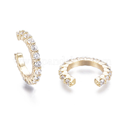 Brass Micro Pave Clear Cubic Zirconia Cuff Earrings&nbsp;EJEW-I249-14G