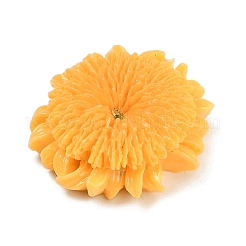 不透明樹脂の花のカボション  菊  オレンジ  26x25.5x9.5mm&nbsp;RESI-R463-02A