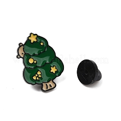 クリスマステーマの亜鉛合金エナメルピン バックパック 服用ブローチ  クリスマスツリー  25x18.5mm&nbsp;LS-JEWE-R003-01EB-10