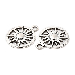 合金のチベット風チャーム  太陽  アンティークシルバー  19x15.5x1.8mm  穴：1.8mm  約952個/1000g&nbsp;PALLOY-R143-21AS