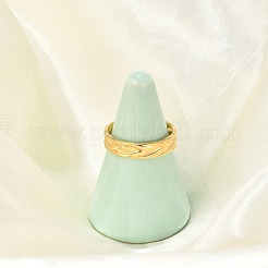 女性用 304 ステンレス オープン カフ リング  18KGP本金メッキ  5mm  調整可能&nbsp;RJEW-Q006-03C-G