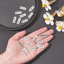 18Pcs 18 Style Tibetan Style Alloy Rectangle Pendants&nbsp;TIBEP-YW0001-34AS
