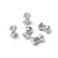 CCBプラスチックビーズ  クリスタルラインストーン付き  漏斗  プラチナ  20x11mm  穴：2mm&nbsp;CCB-L007-R01-P